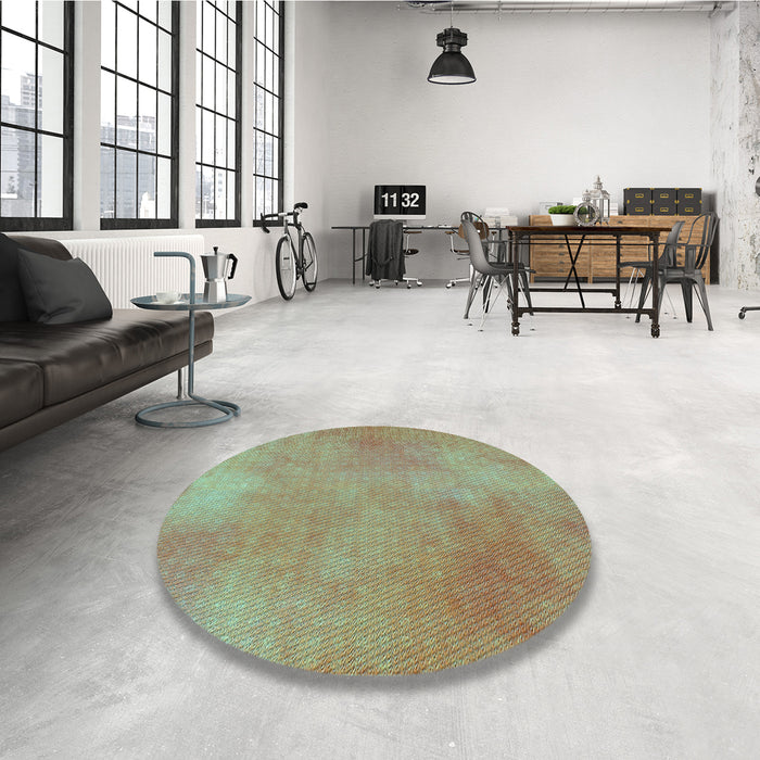 Round Patterned Brown Rug in a Office, pat271lblu