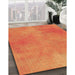 Patterned Orange Rug in Family Room, pat271org