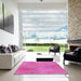 Square Patterned Neon Pink Rug in a Living Room, pat271pur