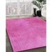 Machine Washable Transitional Neon Pink Rug in a Family Room, wshpat271pur