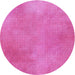 Square Machine Washable Transitional Neon Pink Rug in a Living Room, wshpat271pur