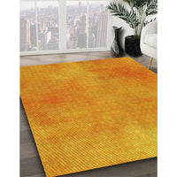 Patterned Neon Orange Rug, pat271yw