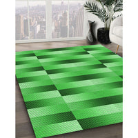 Patterned Neon Green Rug, pat2710grn