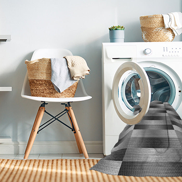 Machine Washable Transitional Grey Gray Rug in a Washing Machine, wshpat2710gry