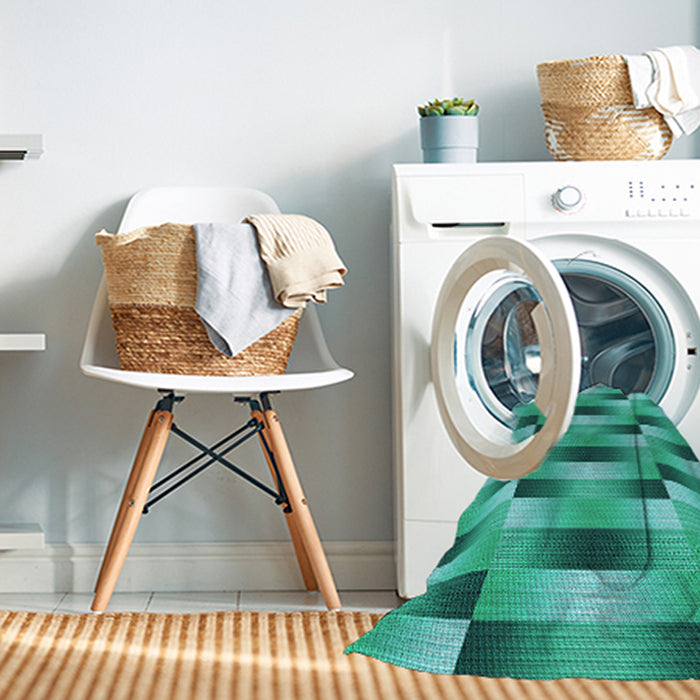 Machine Washable Transitional Bright Turquoise Blue Rug in a Washing Machine, wshpat2710lblu