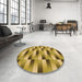 Round Patterned Orange Rug in a Office, pat2710org