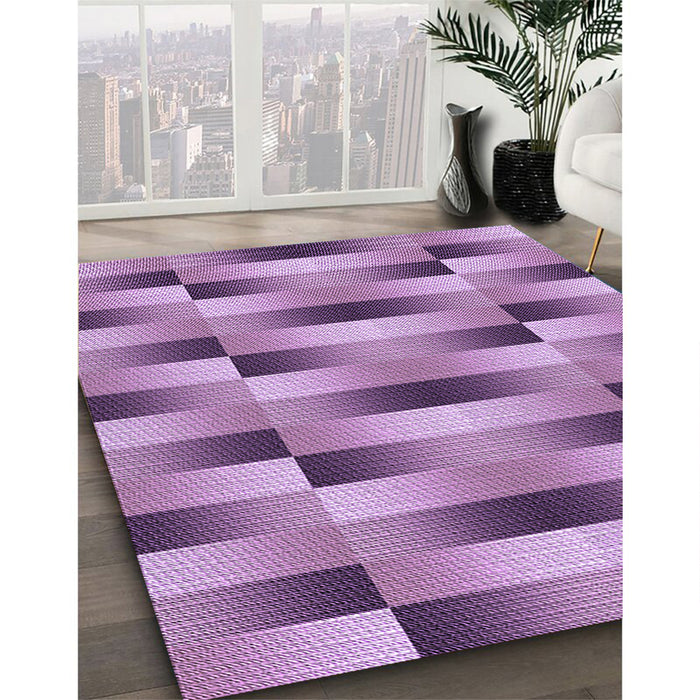 Patterned Orchid Purple Rug in Family Room, pat2710pur