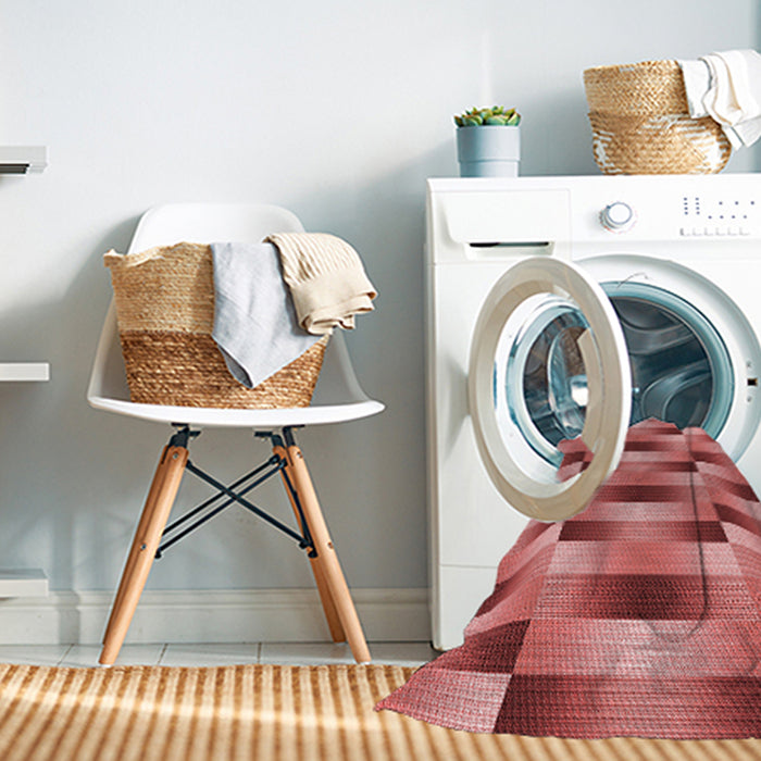 Machine Washable Transitional Red Rug in a Washing Machine, wshpat2710rd