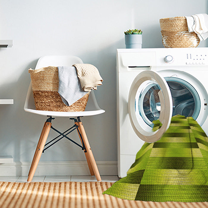 Machine Washable Transitional Neon Yellow Green Rug in a Washing Machine, wshpat2710yw