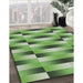 Machine Washable Transitional Shamrock Green Rug in a Family Room, wshpat2710