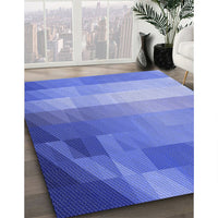 Patterned Sky Blue Rug, pat2711blu