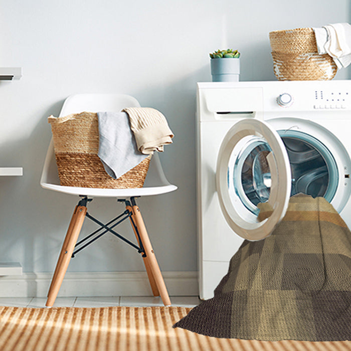 Machine Washable Transitional Metallic Gold Rug in a Washing Machine, wshpat2711brn