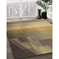 Patterned Metallic Gold Rug, pat2711brn