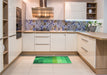 Patterned Neon Green Rug in a Kitchen, pat2711grn