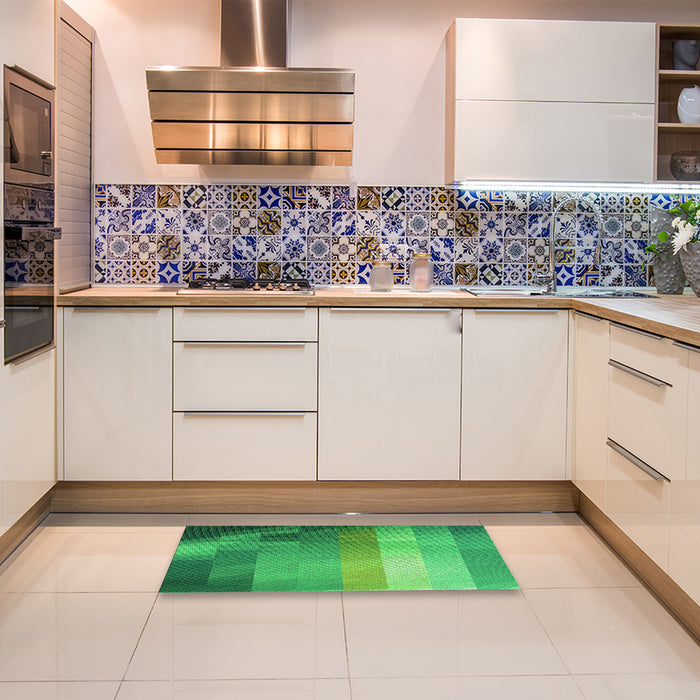 Patterned Neon Green Rug in a Kitchen, pat2711grn