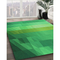 Patterned Neon Green Rug, pat2711grn