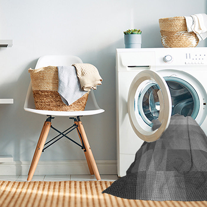 Machine Washable Transitional Grey Gray Rug in a Washing Machine, wshpat2711gry