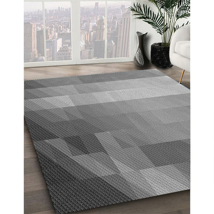 Patterned Gray Rug in Family Room, pat2711gry