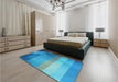 Patterned Blue Rug in a Bedroom, pat2711lblu