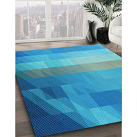 Patterned Blue Rug, pat2711lblu