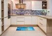 Patterned Blue Rug in a Kitchen, pat2711lblu