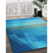 Machine Washable Transitional Blue Rug in a Family Room, wshpat2711lblu
