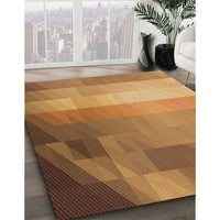 Patterned Orange Rug, pat2711org