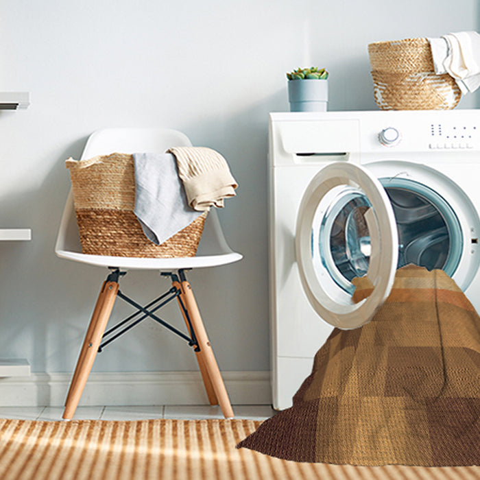 Machine Washable Transitional Orange Rug in a Washing Machine, wshpat2711org