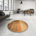 Round Patterned Orange Rug in a Office, pat2711org