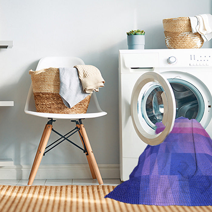 Machine Washable Transitional Purple Mimosa Purple Rug in a Washing Machine, wshpat2711pur