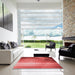 Machine Washable Transitional Red Rug in a Kitchen, wshpat2711rd