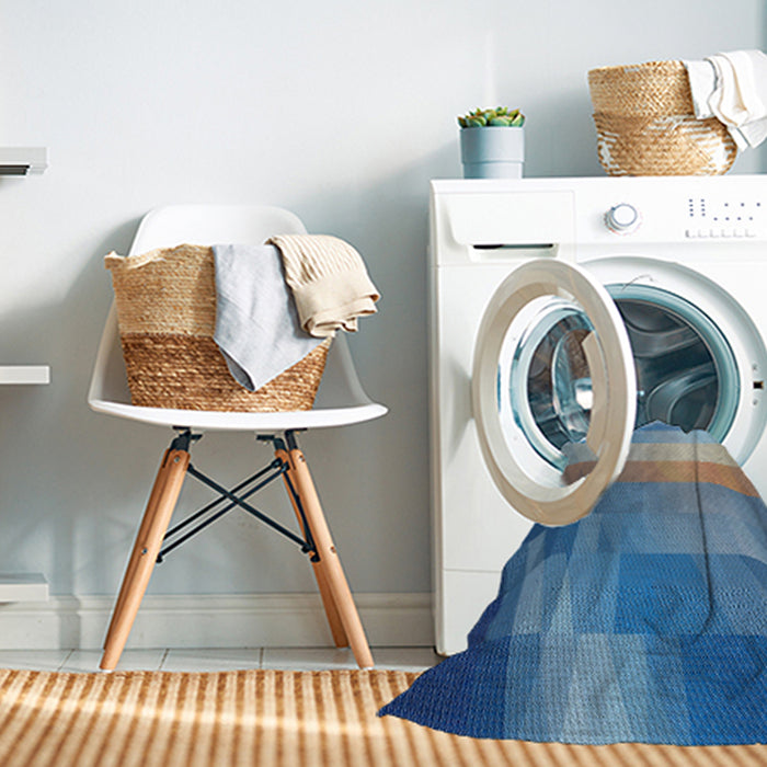 Machine Washable Transitional Denim Blue Rug in a Washing Machine, wshpat2711