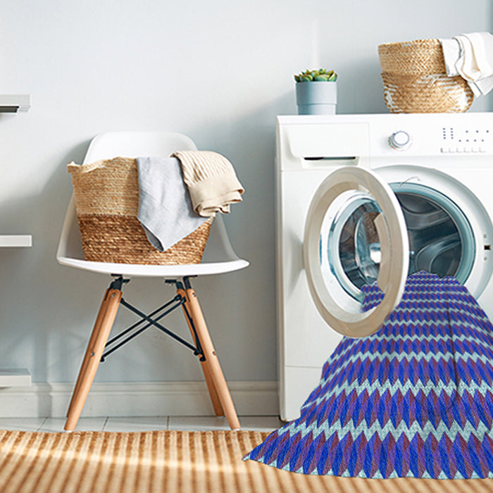 Machine Washable Transitional Amethyst Purple Rug in a Washing Machine, wshpat2712lblu