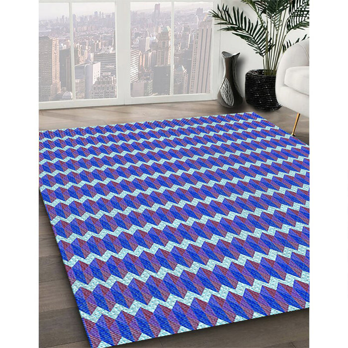 Machine Washable Transitional Amethyst Purple Rug in a Family Room, wshpat2712lblu