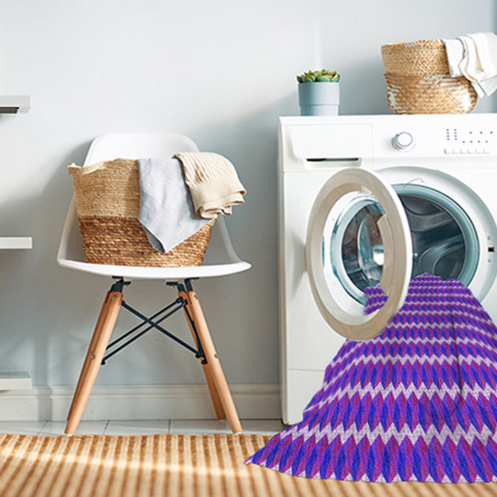 Machine Washable Transitional Neon Purple Rug in a Washing Machine, wshpat2712pur