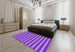 Patterned Neon Purple Rug in a Bedroom, pat2712pur