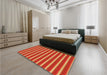 Patterned Orange Rug in a Bedroom, pat2712yw