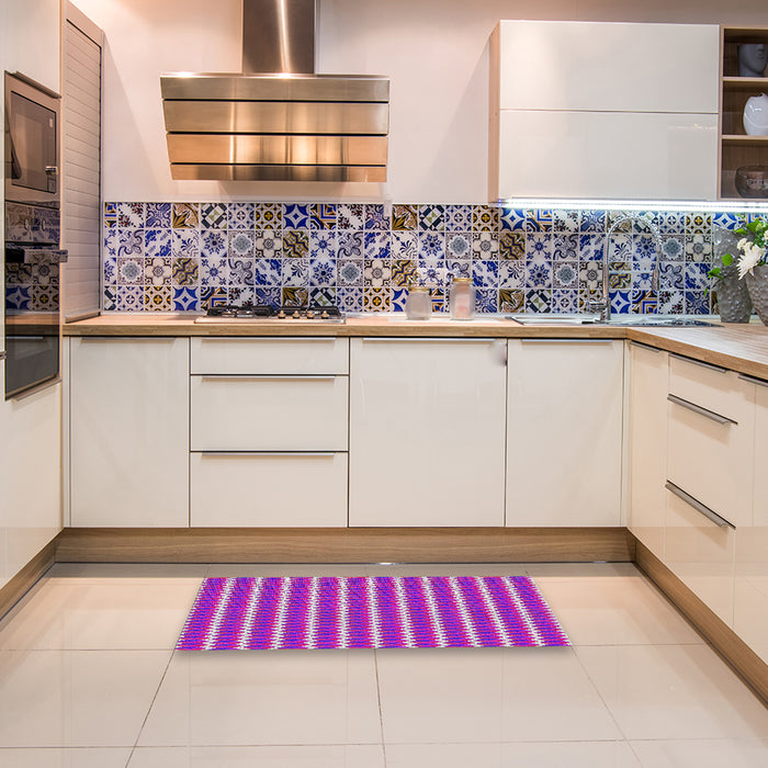 Patterned Dark Violet Purple Modern Rug in a Kitchen, pat2712