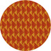 Square Patterned Neon Orange Rug, pat2713yw