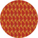 Sideview of Patterned Neon Orange Novelty Rug, pat2713