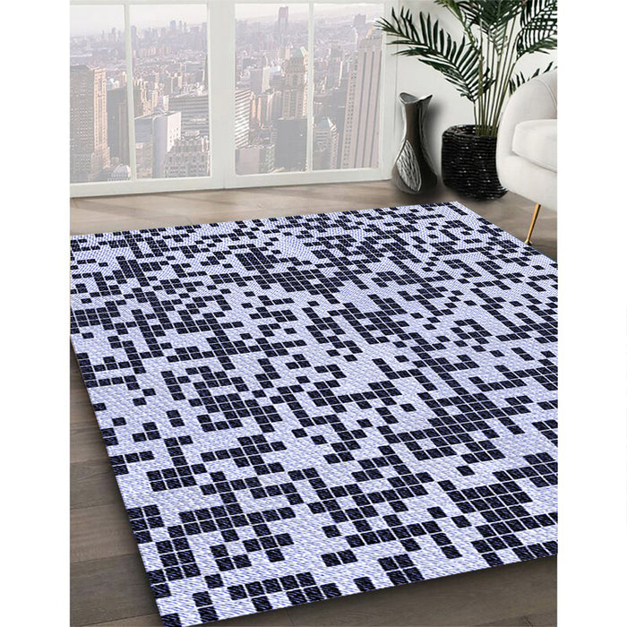 Machine Washable Transitional Blue Rug in a Family Room, wshpat2714blu