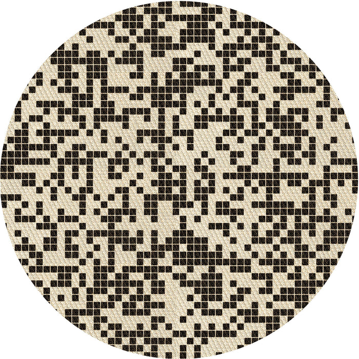 Square Patterned Golden Blonde Gold Rug, pat2714brn