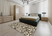 Patterned Golden Blonde Gold Rug in a Bedroom, pat2714brn