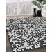 Machine Washable Transitional Dark Gray Black Rug in a Family Room, wshpat2714gry