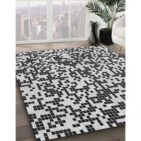 Patterned Dark Gray Black Rug, pat2714gry