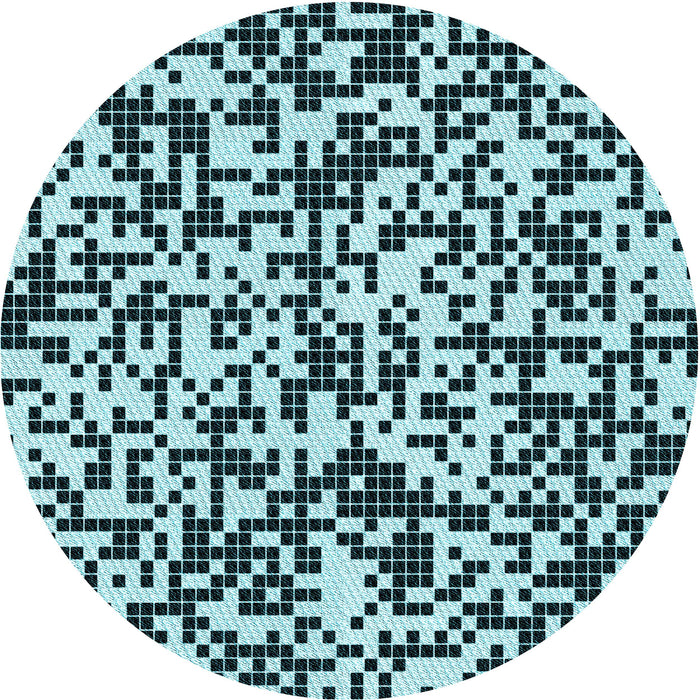 Square Patterned Medium Teal Green Rug, pat2714lblu