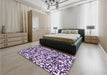 Patterned Blossom Pink Rug in a Bedroom, pat2714pur