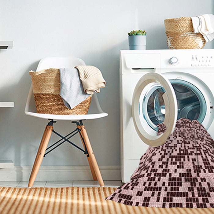 Machine Washable Transitional Deep Rose Pink Rug in a Washing Machine, wshpat2714rd