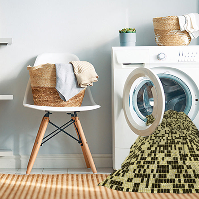 Machine Washable Transitional Chocolate Brown Rug in a Washing Machine, wshpat2714yw