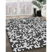 Machine Washable Transitional Charcoal Black Rug in a Family Room, wshpat2714
